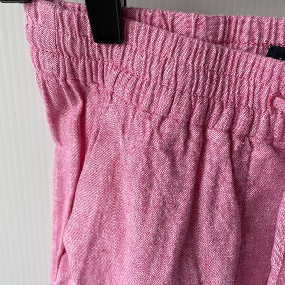 J.Crew Linen Pants Drawstring Tapered Leg Valentine's Day Pink Pockets Size 2 - Picture 5 of 10
